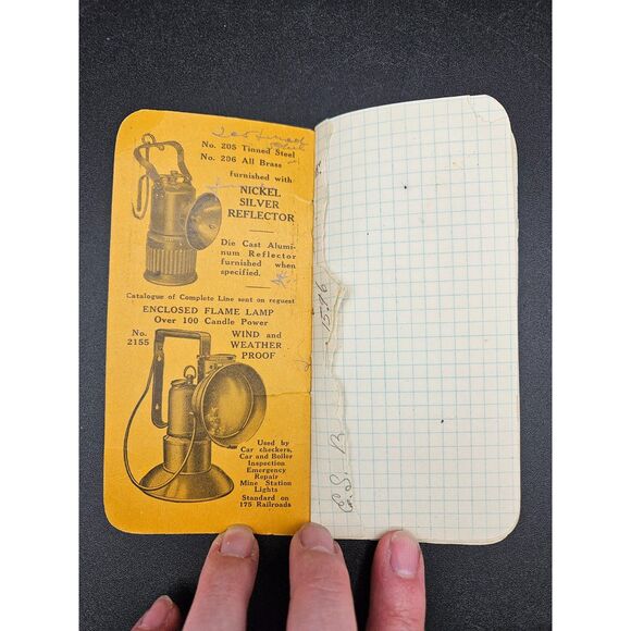 Antique Dew-R-Lite Float Feed 1928 Pocket Notebook Graphing Paper Notepad - Picture 3 of 5